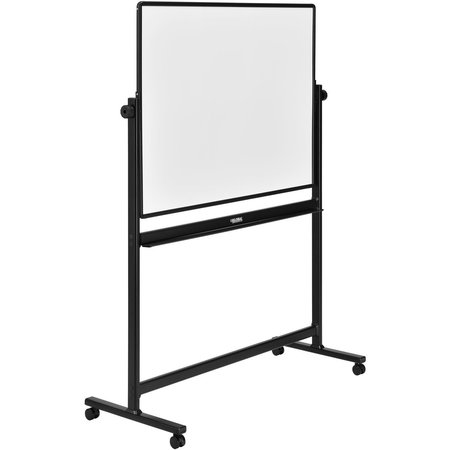 GLOBAL INDUSTRIAL Rolling Magnetic Dry Erase Whiteboard, Double Sided Reversible, 48 x 36, Black Frame B444997BK